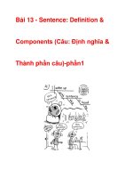 Bài 13 - Sentence: Definition & Components potx