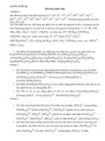 CÂU HỎI VÀ BÀI TẬP ÔN TẬP MÔN HỌC HOÁ HỌC PHỨC CHẤT