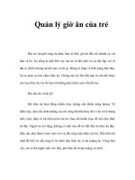 Quản lý giờ ăn của trẻ ppt
