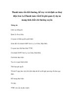 Thanh toán vốn bồi thường, hỗ trợ và tái định cư thuỷ điện Sơn LaThanh toán vốnChi phí quản lý dự án mang tính chất chi thường xuyên doc