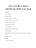 Cho vay vốn đầu tư nhận ủy thácTạm ứng vốnDự án quy hoạch potx