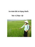 An toàn khi sử dụng thuốc bảo vệ thực vật ppsx