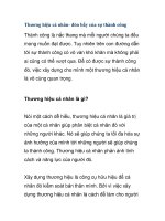 Thương hiệu cá nhân- đòn bẩy của sự thành công ppt