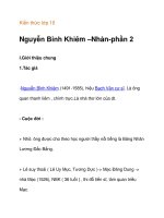 Kiến thức lớp 10 Nguyễn Bỉnh Khiêm –Nhàn- giới thiệu tác phẩm pot