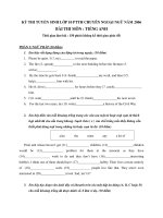 ĐỀTHI TUYỂN SINH LỚP 10 PTTH CHUYÊN NGOẠI NGỮ NĂM 2006 ppt