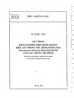 Quy phạm khảo nghiệm trên đồng ruộng hiệu lực phòng trừ bệnh sương mai hại hành của các thuốc trừ bệnh