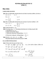 Hệ thống bài tập giải tích 12