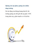 Quảng cáo sụt giảm, quảng cáo online tăng trưởng pot