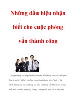 Những dấu hiệu nhận biết cho cuộc phỏng vấn thành công pot