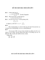 ĐỀ & ĐÁP ÁN THI CHỌN HSG LỚP 9