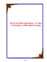 Đề án tài chính ngân hàng - Lý luận về tín dụng và thẩm định tín dụng ppsx