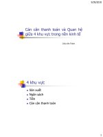 kinh tế học vĩ mô: lý thuyết và ứng dụng chính sách bài giảng Cán cân thanh toán và Quan hệ giữa 4 khu vực trong nền kinh tế ppt