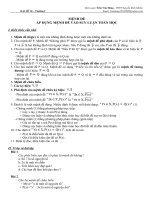 MỆNH ĐỀ - ÁP DỤNG MỆNH ĐỀ VÀO SUY LUẬN TOÁN HỌC ppt