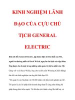 KINH NGHIỆM LÃNH ĐẠO CỦA CỰU CHỦ TỊCH GENERAL ELECTRIC pps