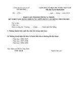 BCTT cá nhân đề nghị khen thưởng