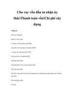 Cho vay vốn đầu tư nhận ủy thácThanh toán vốnChi phí xây dựng pdf