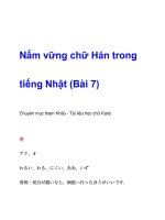 Nắm vững chữ Hán trong tiếng Nhật (Bài 7) doc