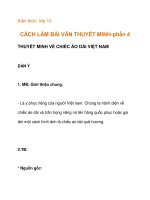 Kiến thức lớp 10 CÁCH LÀM BÀI VĂN THUYẾT MINH-thuyết minh về chiếc áo dài Việt Nam pptx