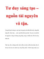 Tư duy sáng tạo – nguồn tài nguyên vô tận doc