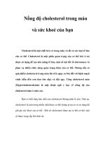 Nồng độ cholesterol trong máu và sức khoẻ của bạn ppsx