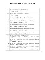 MỘT SỐ KHÁI NIỆM VÀ ĐỊNH LUẬT CƠ BẢN VẾ HÓA VÔ CƠ pptx