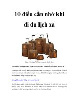 10 điều cần nhớ khi đi du lịch xa doc