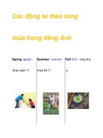 Các động từ theo từng mùa trong tiếng Anh docx