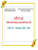 LỚP 2-5 NH: 2010-2011