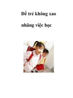 Để trẻ không xao nhãng việc học doc