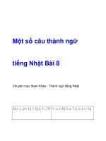 Một số câu thành ngữ tiếng Nhật Bài 8 pptx