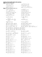 Bài tập phương trình, bất phương trình chứa căn thức pptx