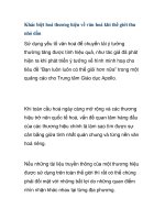 Khác biệt hoá thương hiệu về văn hoá khi thế giới thu nhỏ dần ppsx