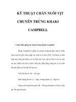 KỸ THUẬT CHĂN NUÔI VỊT CHUYÊN TRỨNG KHAKI CAMPBELL docx