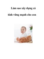 Làm sao xây dựng cá tính vững mạnh cho con pdf