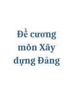 Đề cương môn Xây dựng Đảng pot