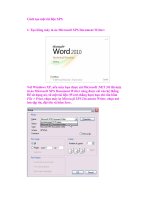 Cách tạo một tài liệu XPS pdf