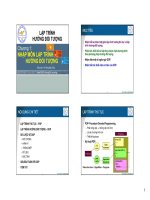 LẬP TRÌNH HƯỚNG ĐỐI TƯỢNG - Chương 1 pptx