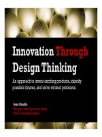 Innovation Through Design: Thinking An approach to invent exciting products and identify possible futures