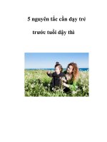 5 nguyên tắc cần dạy trẻ trước tuổi dậy thì potx