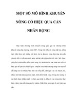 MỘT SỐ MÔ HÌNH KHUYẾN NÔNG CÓ HIỆU QUẢ CẦN NHÂN RỘNG potx