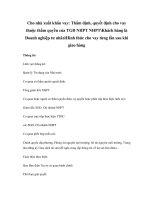 Cho nhà xuất khẩu vay: Thẩm định, quyết định cho vay thuộc thẩm quyền của TGĐ NHPT NHPTKhách hàng là Doanh nghiệp tư nhânHình thức cho vay từng lần sau khi giao hàng pdf