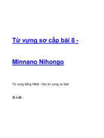 Từ vựng sơ cấp bài 8 - Minnano Nihongo ppsx