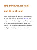 Nhà thơ Hữu Loan và di sản để lại cho con docx