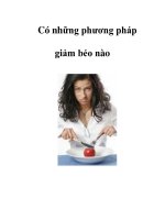 Có những phương pháp giảm béo nào docx
