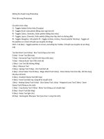 phím tắt trong photoshop