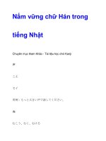 Nắm vững chữ Hán trong tiếng Nhật(bài 1) pptx