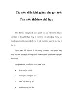 Các môn điền kinh giành cho giới trẻ: Tìm môn thể thao phù hợp ppt