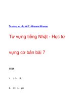 Từ vựng sơ cấp bài 7 - Minnano Nihongo pps