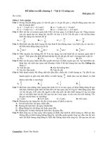 Đề kiểm tra hết chương Động lực học vật rắn