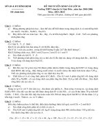 Đề thi môn hóa học chuyên Lê Quý Đôn tỉnh Bình Định (2005-2006)